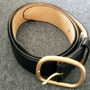 J. Crew Vachetta Round Buckle XS Black Leather Belt - New